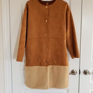 Zara Shearling Jacket in Camel